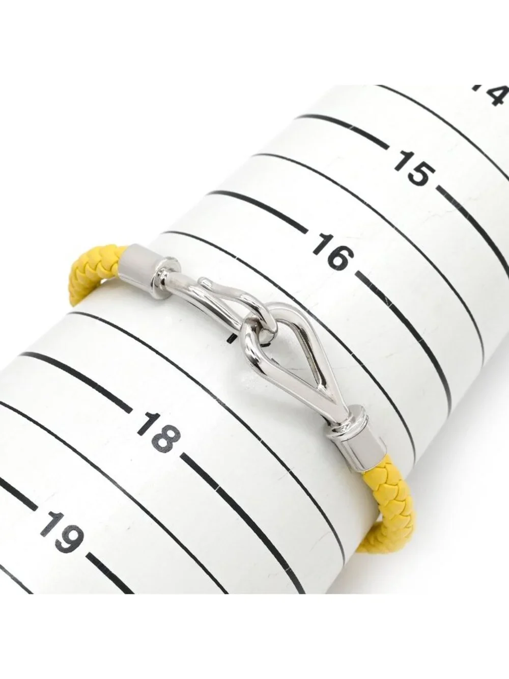 Hermes Bracelet Jumbo Leather Metal Yellow Silver Braided